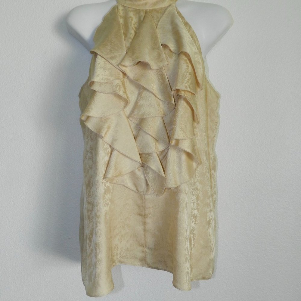 Parker silk ruffle sleeveless blouse